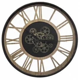 Horloge métal et bois