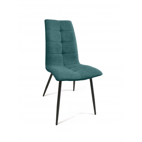 Chaise scandinave bleu turquoise effet cuir